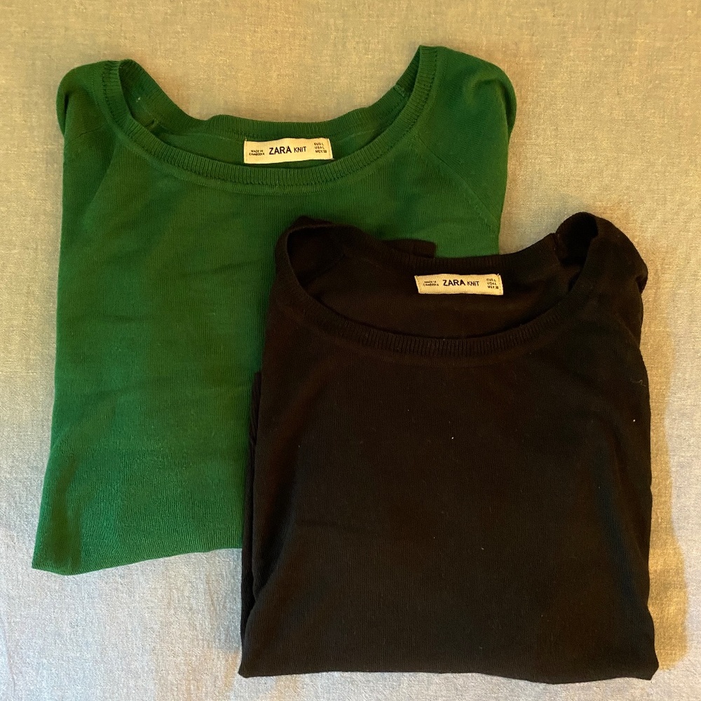 Bundle of Two Lightweight High Low Zara Sweaters